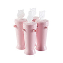 Home Cartoon Animal Homemade Cute DIY Popsicle Ice Cream Mold, Style:Round(Pink)