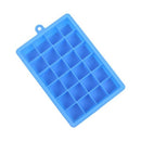 24 Grids Silicone Ice Cube Tray Molds Square Shape Ice Cube Maker Fruit Popsicle Ice Cream Mold(Dark blue)