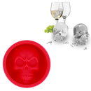 Kitchen Ice Box Food Grade Silicone Skull Ice Lattice Creative Whiskey Ice Ball Ice Mould(Red)