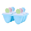 Cartoon Smiley DIY Popsicle Ice Cream Mold Home 6 Grid Homemade Ice Box(Blue)
