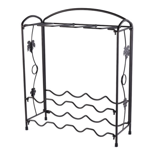 Wrought Iron Wine Rack Wine Cup Holder Wine Cabinet Ornaments(Matte Bronze)