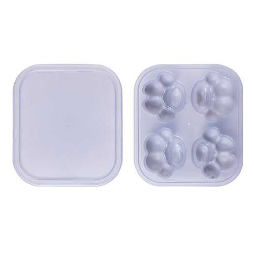 Household Cat Paw Shape Creative Silicone Ice Box Ice Cube Mold Ice Hockey DIY Food Supplement Box with Lid(Lilac Purple)
