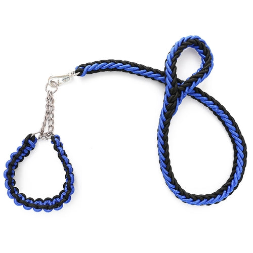 Dog Leash Braided Belt Pet Explosion-Proof Leash, Size: XL(Chain Blue+Black)