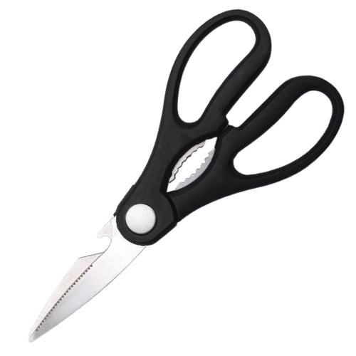 10 PCS Multi-Function Kitchen Scissors Stainless Steel Clamp Walnuts Open Bottle Scissors(9180 Black)
