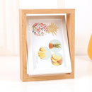 Wooden Rotating Double-Sided Swinging Table Photo Frame Size: 8 inch(Log + White)