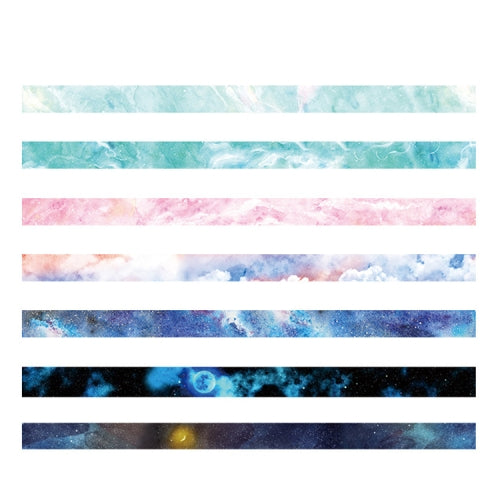 6 PCS Dream Series DIY Decorative Color Starry Sky Paper Tape Hand Account Material(Random Color Delivery)