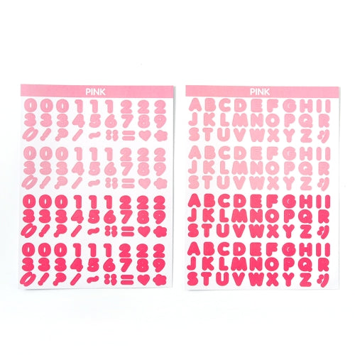 10 Sets Handbook Diary Alphabet Stickers Cute Graffiti Color Decoration Stickers(Pink)
