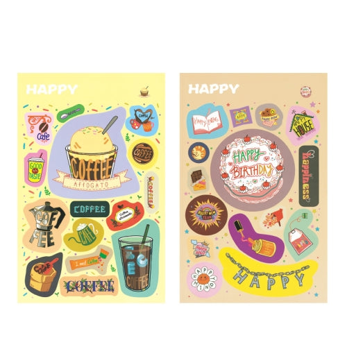 10 Sets CFQWTZ Suitcase Cartoon Stickers Hand Account Decoration Material Graffiti Stickers(HAPPY)