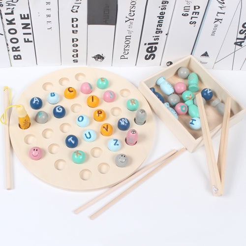 Wooden Clip Beads Toy Children Chopsticks Training Toys, Colour: XHN- Letter (Disc)