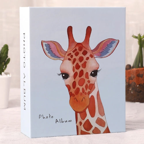 3 PCS Large 6 Inch 100 Sheets Couples And Children Plastic Photos Cartoon Photo Album(Giraffe)