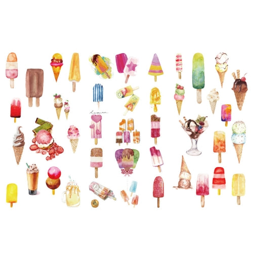 10 Sets DFGFGTZ Japanese Paper Hand Account Cartoon Material Sticker(Ice Cream)