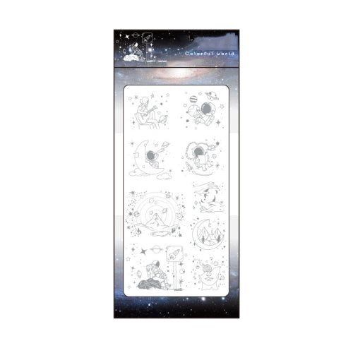 20 Sets Bronzing PVC Sticker Postmark English Blessing Hand Account DIY Decoration Sticker(Login Moon)