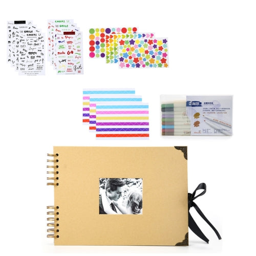 2 PCS DIY Hand-Adhesive Horizontal Photo Album Specification: Photo Album + Accessories Set