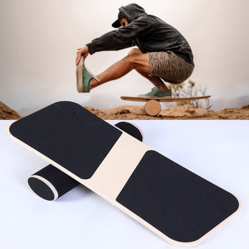 Surfing Ski Balance Board Roller Wooden Yoga Board, Specification: 07B Black Sand