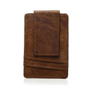 K011 Retro Card Holder With Magnetic Buckle Coin Wallet(Light Brown)