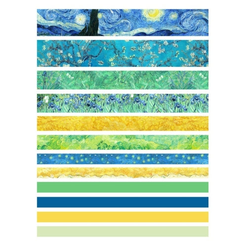 2 Packs Antique And Paper Tape Hand Account DIY Decoration Material, Colour: Van Gogh Impression