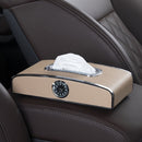 Car Clock Tissue Box Multi-Function Vehicle Instrument Table Paper Towel Box, Style: With Clock (Ivory)