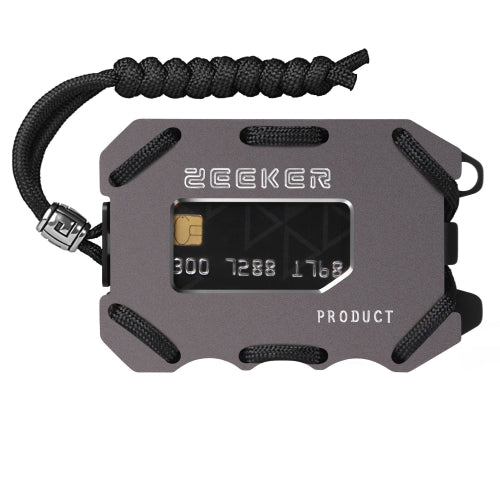 ZEEKER Metal Card Holder RFID Multifunctional EDC Wallet Large Capacity Minimalist Card Holder With Bottle Opener Function, Colour: Grey