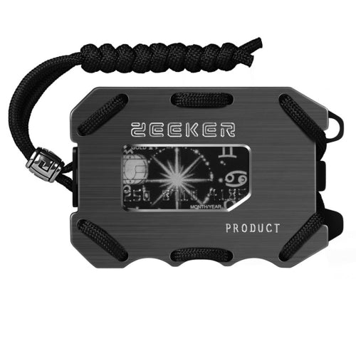 ZEEKER Metal Card Holder RFID Multifunctional EDC Wallet Large Capacity Minimalist Card Holder With Bottle Opener Function, Colour: Gray Brushed