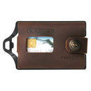 ZEEKER JK04 Metal Card Holder Leather EDC Wallet Stainless Steel Multifunction Card Holder, Colour: Coffee