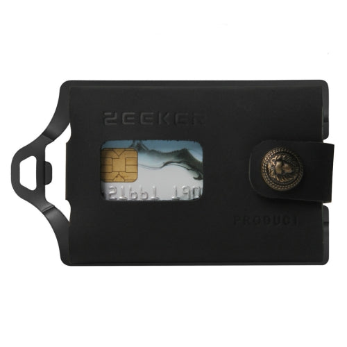 ZEEKER JK04 Metal Card Holder Leather EDC Wallet Stainless Steel Multifunction Card Holder, Colour: Black Crazy Horse Leather