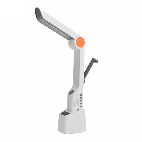 XLN-609 Multifunctional Solar Desk Lamp Hand-Cranked Power Flashlight Disaster Prevention Radio(White)