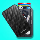 New-Bring Metal Card Holder RFID Anti-Theft Magnetic Automatic Shift Business Card Sase Waterproof Wallet, Colour: Carbon Fiber