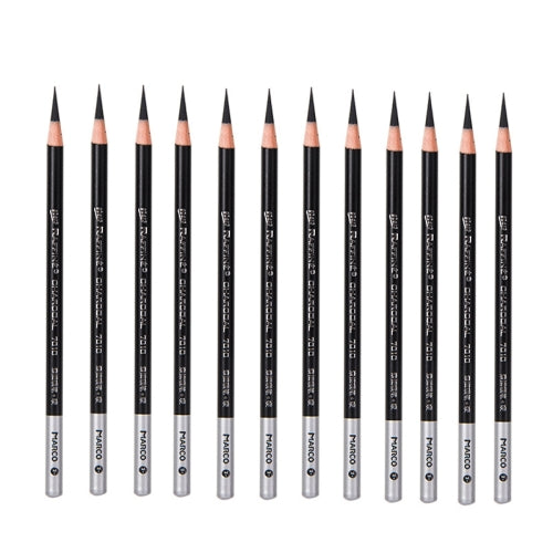 1 Box Marco Pencil Sketch Brush Art Painting Tool, Style: 7010 Black Hard Carbon