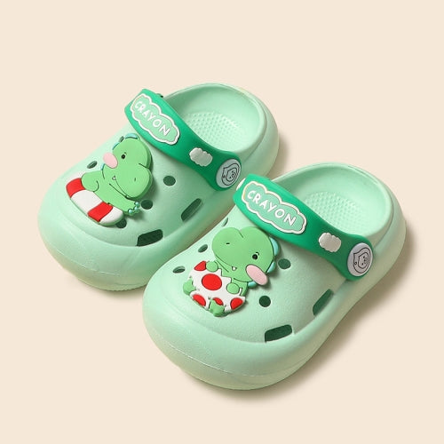 Children Soft Bottom Non-Slip Cave Shoes Baby Sandals Slippers, Size: 170(Dinosaur Light Green)