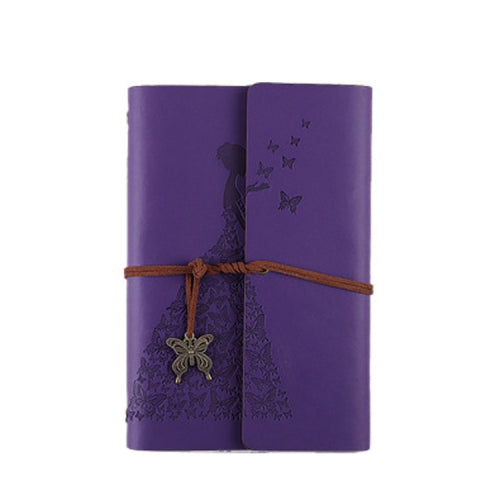 2 PCS Skirts Beauty Hand Account Book Diary Book Retro Notepad, Cover color: Small Purple