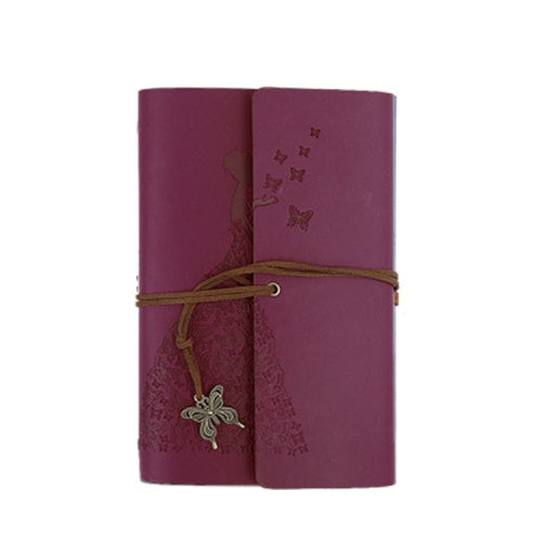 2 PCS Skirts Beauty Hand Account Book Diary Book Retro Notepad, Cover color: Large Wine Red