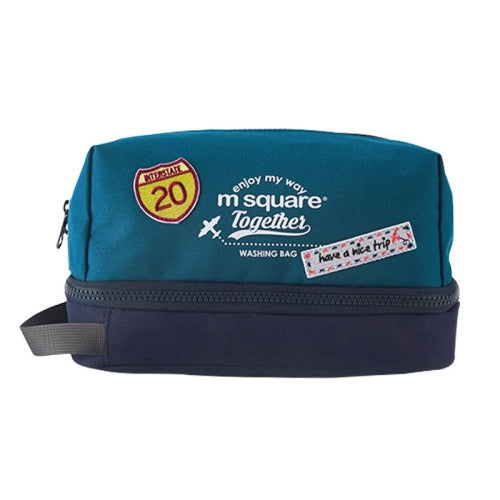 Msquare Travel Suit Toiletry Bag Cosmetic Storage Bag, Colour: 2-layer Dry&Wet Separation Blue