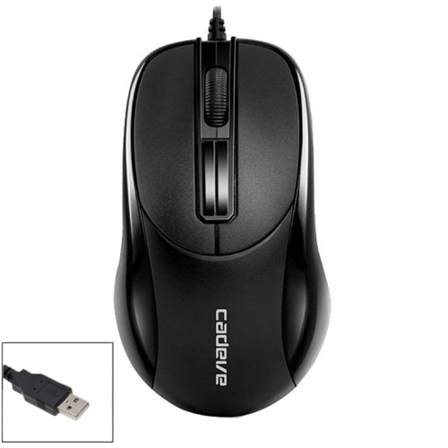 2 PCS Cadeva 006 3 Keys Wired Mouse Household Computer Mouse(USB Interface)