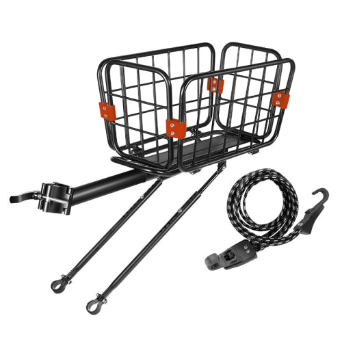WEST BIKING YP0712030 Bicycle Aluminum Alloy Rack Cart Basket Mountain Bike Back Seat With Basket(Black)