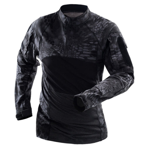 Wearable Long-sleeved Frog Field Suit for Men, Size:S(Black Python)