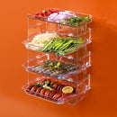 Multi-Function Punch-Free Multilayer Side Dish Kitchen Stacking Storage Rack, Specification: Transparent 3-layer