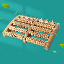 Wooden Foot Massager With Five Rows Of Foot Massage Rollers(Wooden Grain )