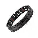 2 PCS Double Row Magnet Magnetic Therapy Bracelet For Men, Colour: Black