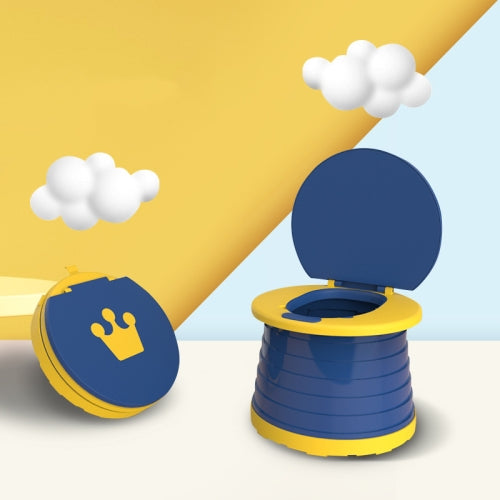 MLY020 Children Folding Toilet With Cover Toilet Portable Out Of Travel Car Toddler Urine(Blue )