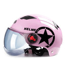 BYB X-222 Electric Motorcycle Men And Women Summer Sunscreen Helmet Safety Cap, Specification: Tea Color Short Lens(Light Pink)
