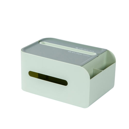 Home Desktop Multifunctional Tissue Box Remote Control Mask Storage Box(Light Green)