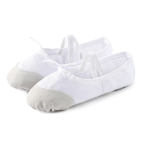 2 Pairs Flats Soft Ballet Shoes Latin Yoga Dance Sport Shoes for Children & Adult(White)