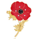 4 PCS Diamond Poppy Flower Brooch Red Oil Drip Flower Brooch(B07115)