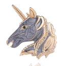 3 PCS Diamonds Unicorn Brooch Cartoon Women Accessories With Dripping Oil Pin(Gray)