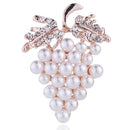3 PCS Diamond Grape Brooches Wild Pearl Pin Female Clothes Jewelry(B07342)