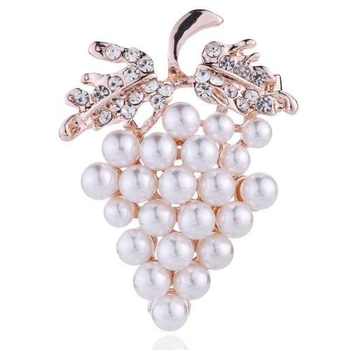 3 PCS Diamond Grape Brooches Wild Pearl Pin Female Clothes Jewelry(B07342)