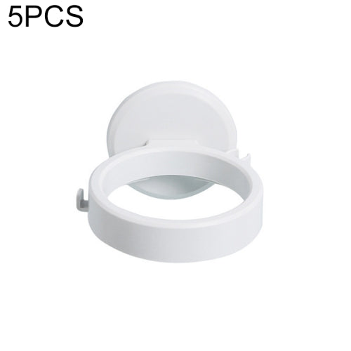 5 PCS Bathroom Hair Dryer Wall Hanging Punch-Free Rack, Color: White