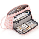 Angoo Large Capacity Pencil Case Cute Canvas Stationery Bag, Color: Pink