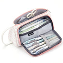 Angoo Large Capacity Pencil Case Cute Canvas Stationery Bag, Color: Gentle Breeze