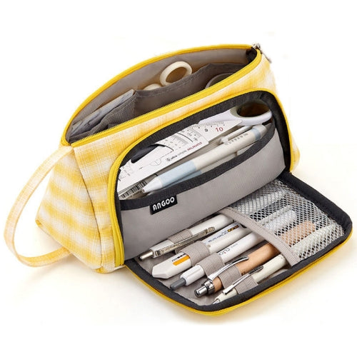 Angoo Large Capacity Pencil Case Cute Canvas Stationery Bag, Color: Daisy